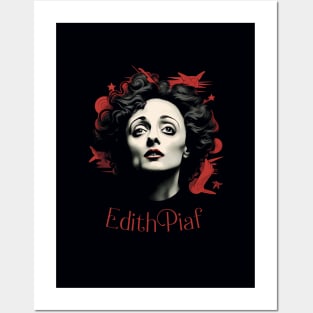 Dessin Edith Piaf - portrait - vector Posters and Art